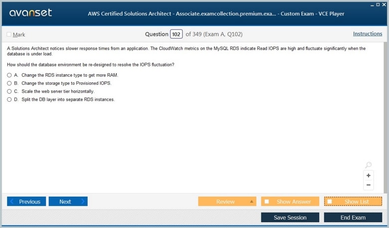AWS Certified Solutions Architect - Associate Premium VCE Screenshot #3